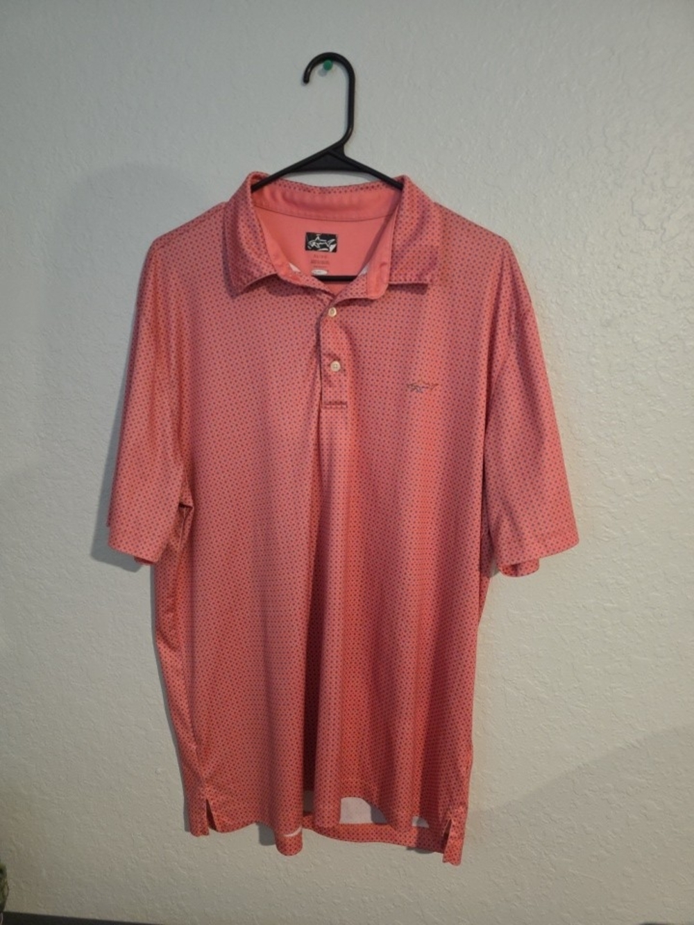 Greg Norman Collection Coral Micro-Print Polo